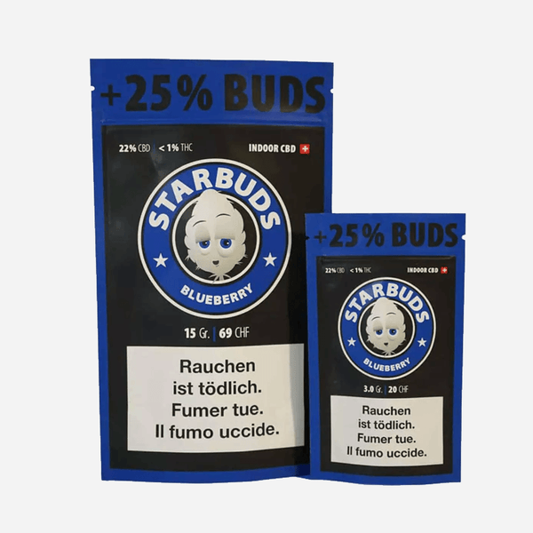 STARBUDS - BLUEBERRY CBD 22% - THC 0,7% - GREEN WOLF