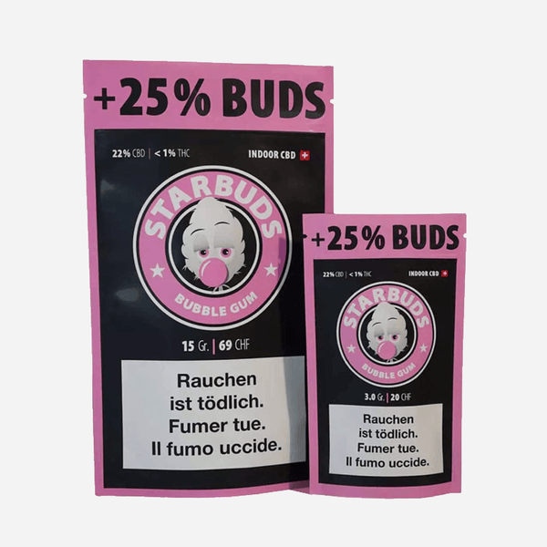 STARBUDS - BUBBLE GUM CBD 22% - THC 0,6% - GREEN WOLF