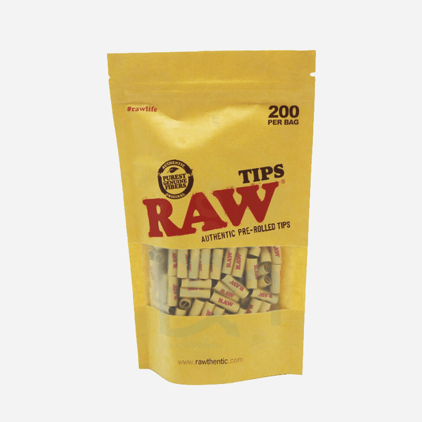 RAW PRE-ROLLED TIPS IN BAGS 200 FILTRI - GREEN WOLF